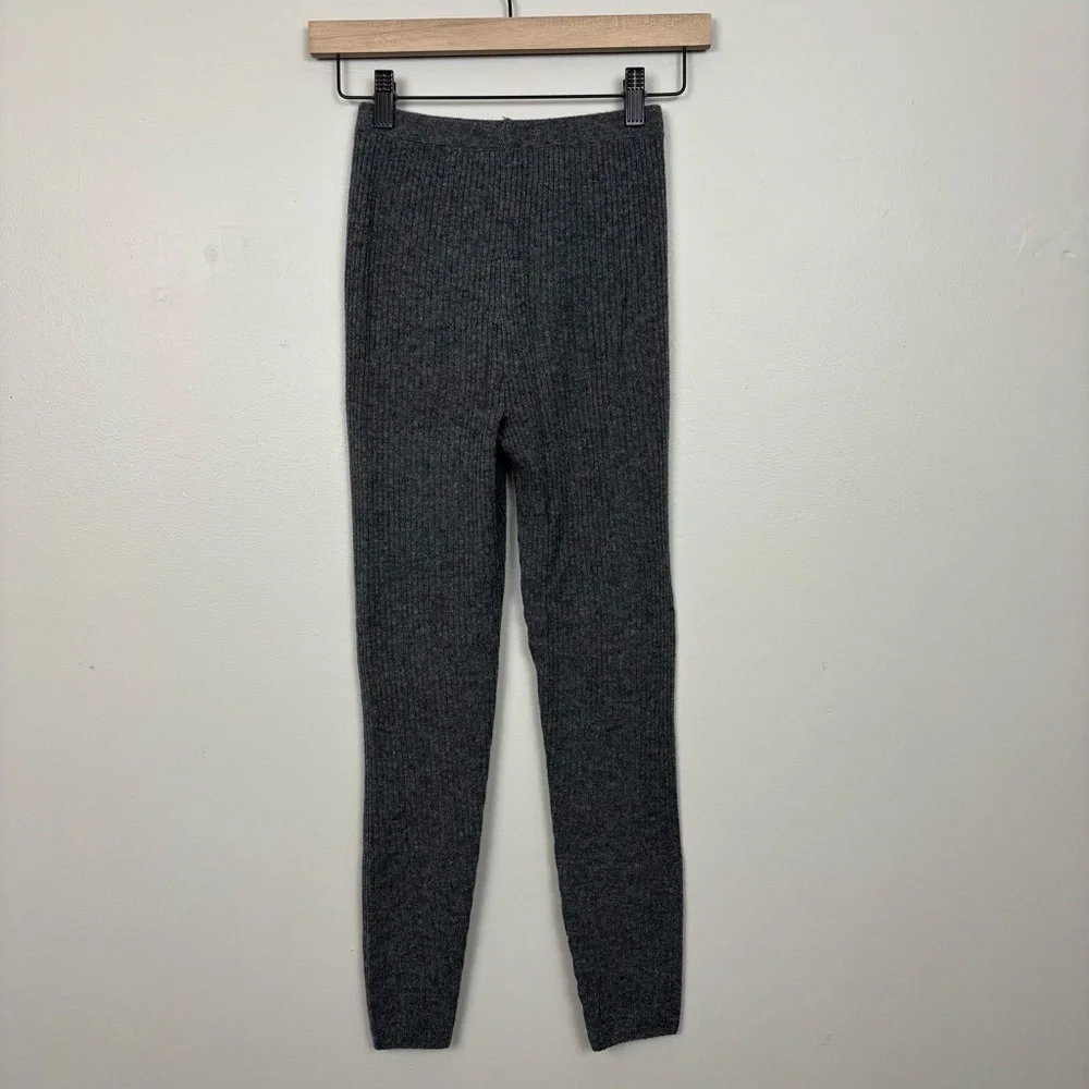Neiman Marcus‎ Pants Womens XS Heather Grey Cashmere Skinny Leg Ribbed Pull On